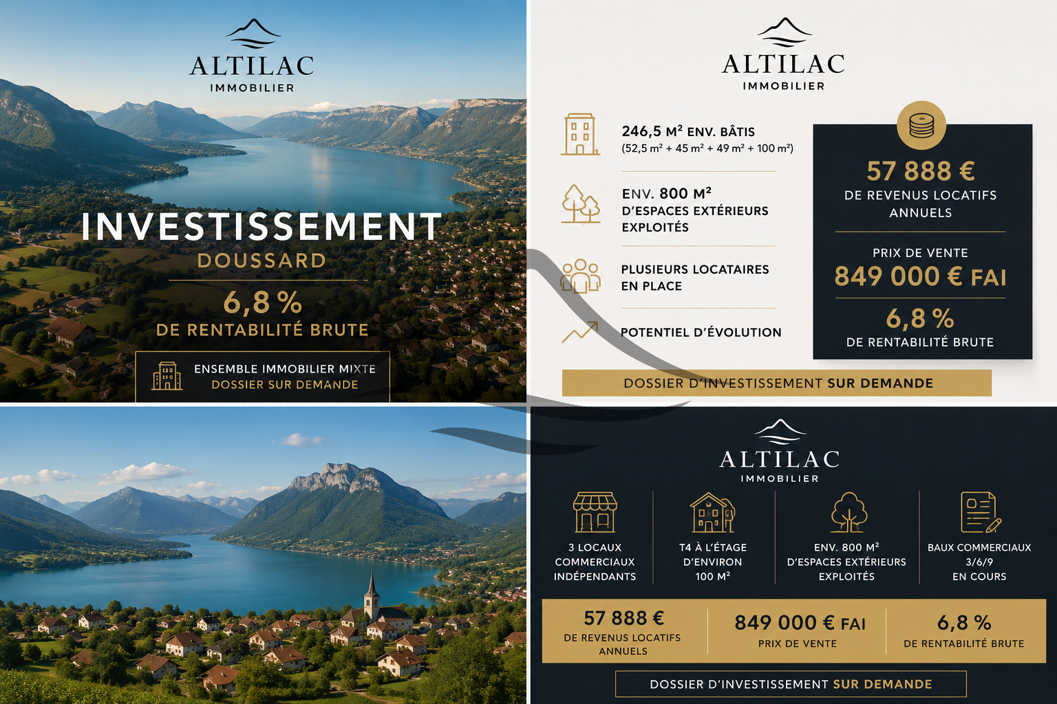 INVESTISSEUR Ensemble immobilier mixte 3 locaux + T4 + f